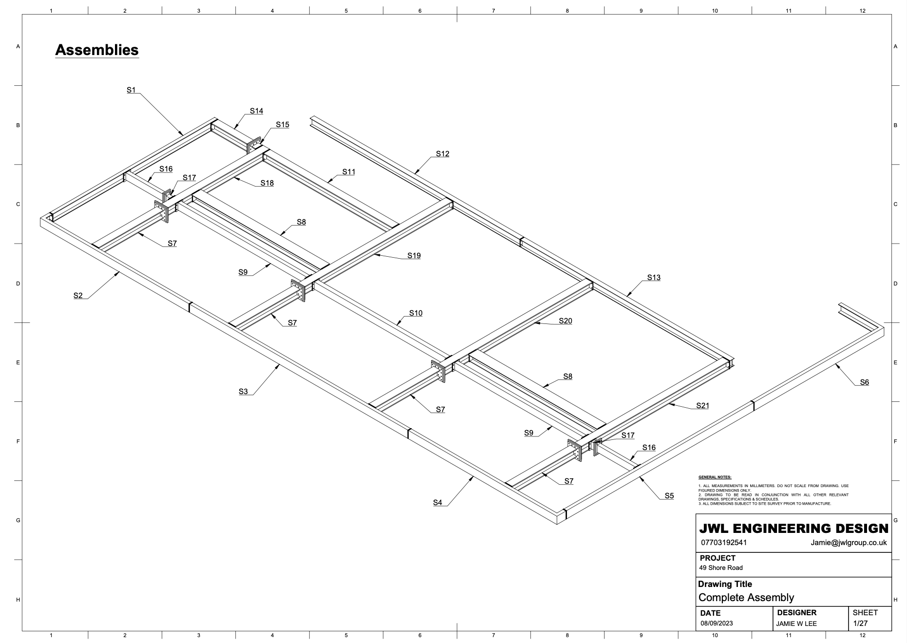 3D steel structure model